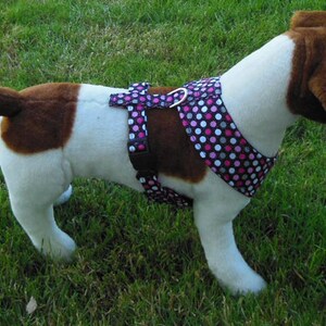 Polka Dot Comfort Soft Dog Harness. Made to Order image 3