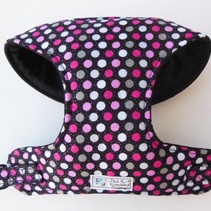 Polka Dot Comfort Soft Dog Harness. Made to Order image 1