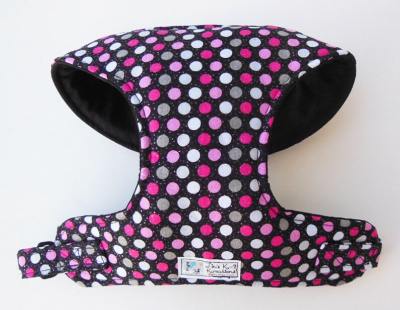 Polka Dot Comfort Soft Dog Harness. Made to Order image 1