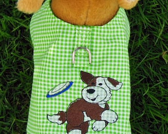 Embroidered Harness-Vest for Small Dog, Frisbee.