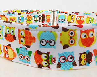 Owl Adjustable Martingale Dog Collar - Made to Order -