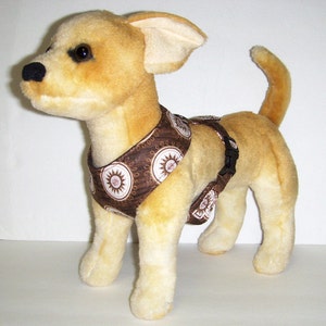 Comfort Soft Harness for Small Dog Medallions brown - Made to Order -