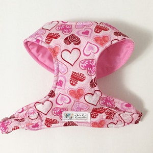 Valentine Glitter Heart Comfort Soft Dog Harness Made to order image 1