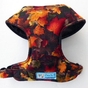 Fall Leaves Comfort Soft Dog Harness. - Made to order -