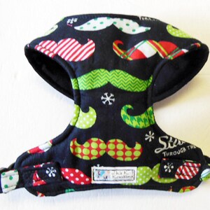 Mustache Comfort Soft Dog Harness - Made to order -