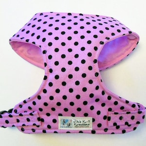 Polka dots Comfort Soft Harness for Small Dog. Made to order image 1