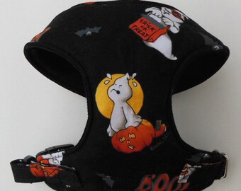 Comfort Soft Harness for Small Dog, Halloween, Ghost. - Made to Order -