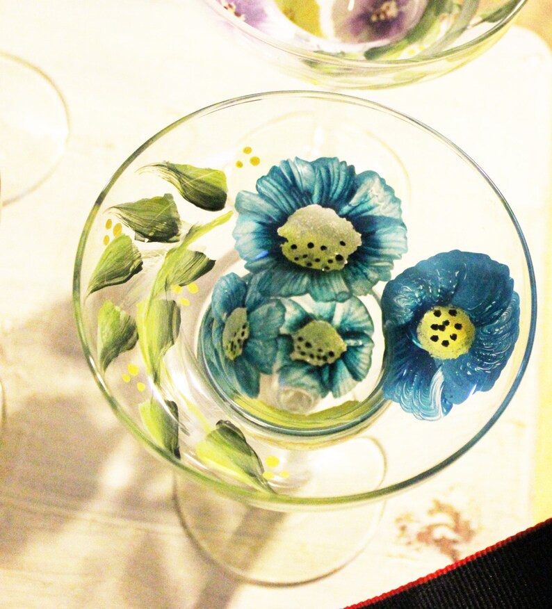 Hand Painted Margarita Glasses Margarita Flower Fields 1 Etsy