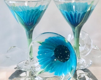 Hand Painted Martini Glasses