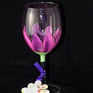Stemware Hand Painted 1, Hand Painted wine glass, Wedding Drinkware, Shower gift image 1
