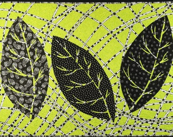 Handmade Art Quilt - 3 Leaves