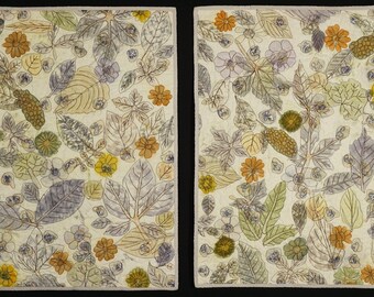 Handmade Art Quilt- Fall Botanical