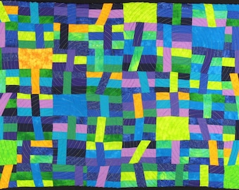 Handmade Art Quilt - HAPPY SLASH
