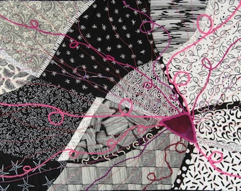 Handmade Art Quilt - A PIECE OF PINK