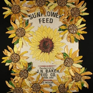 Handmade Original Art Quilt  SUNFLOWERS