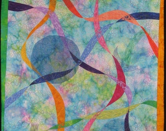 Handmande Art Quilt - RIBBONS