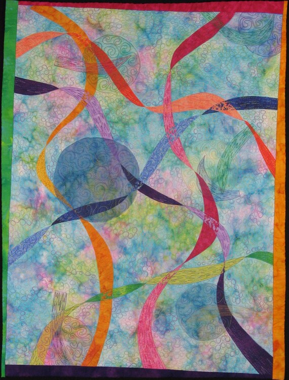 Handmande Art Quilt - RIBBONS