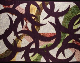 Handgjord konstquilt - Halvmånefönster