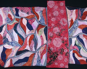 Handmade Art Quilt - River of Red