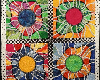 Handmade Art Quilt - Cellular