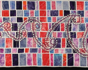 Handmade Art Quilt- Waves