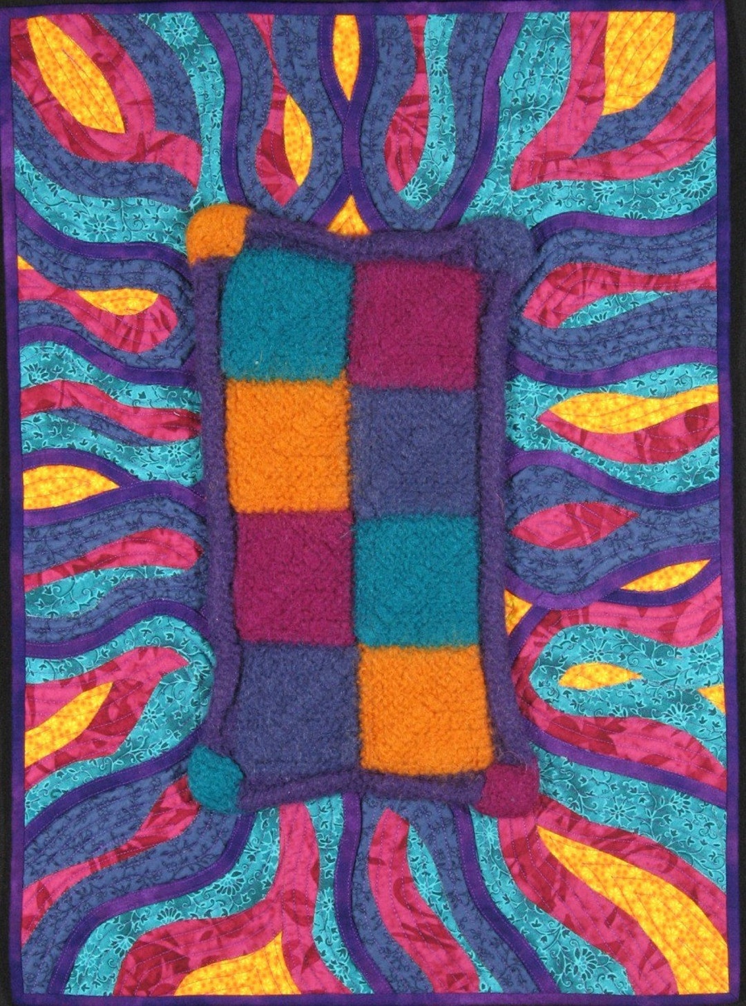 Handmade Art Quilt FELTED KNIT Etsy