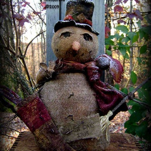 Snowman Doll With Quilt Stocking and Mouse - E-Pattern Only