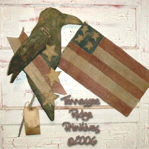 Tennessee Ridge Primitives   Americana Crow and Flag - Pattern Only