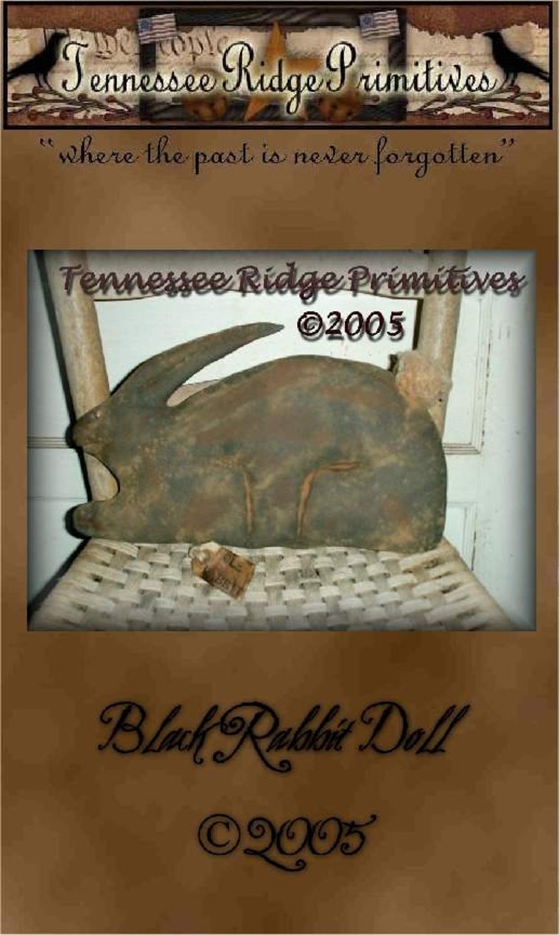 Primitive Grungy Black Sculpted Rabbit Doll E-pattern - Etsy