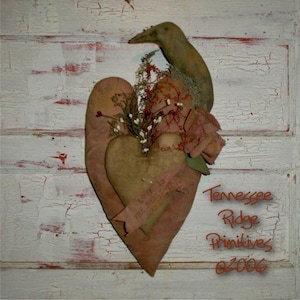 Herz Türschild mit Crow N Rose - Nur E-Pattern