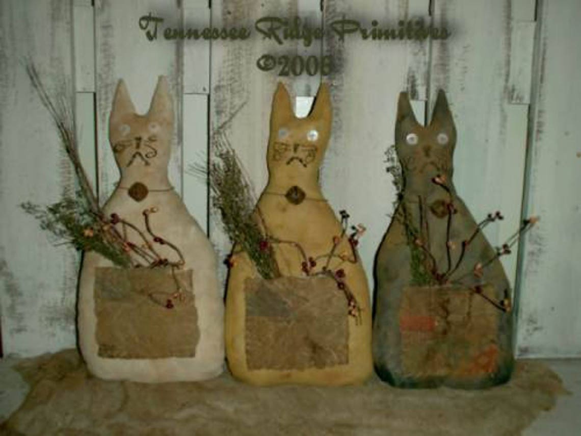 Primitive Wool Cat Pattern Tennessee Ridge Primitives Barn Cats - Pattern Only - Etsy