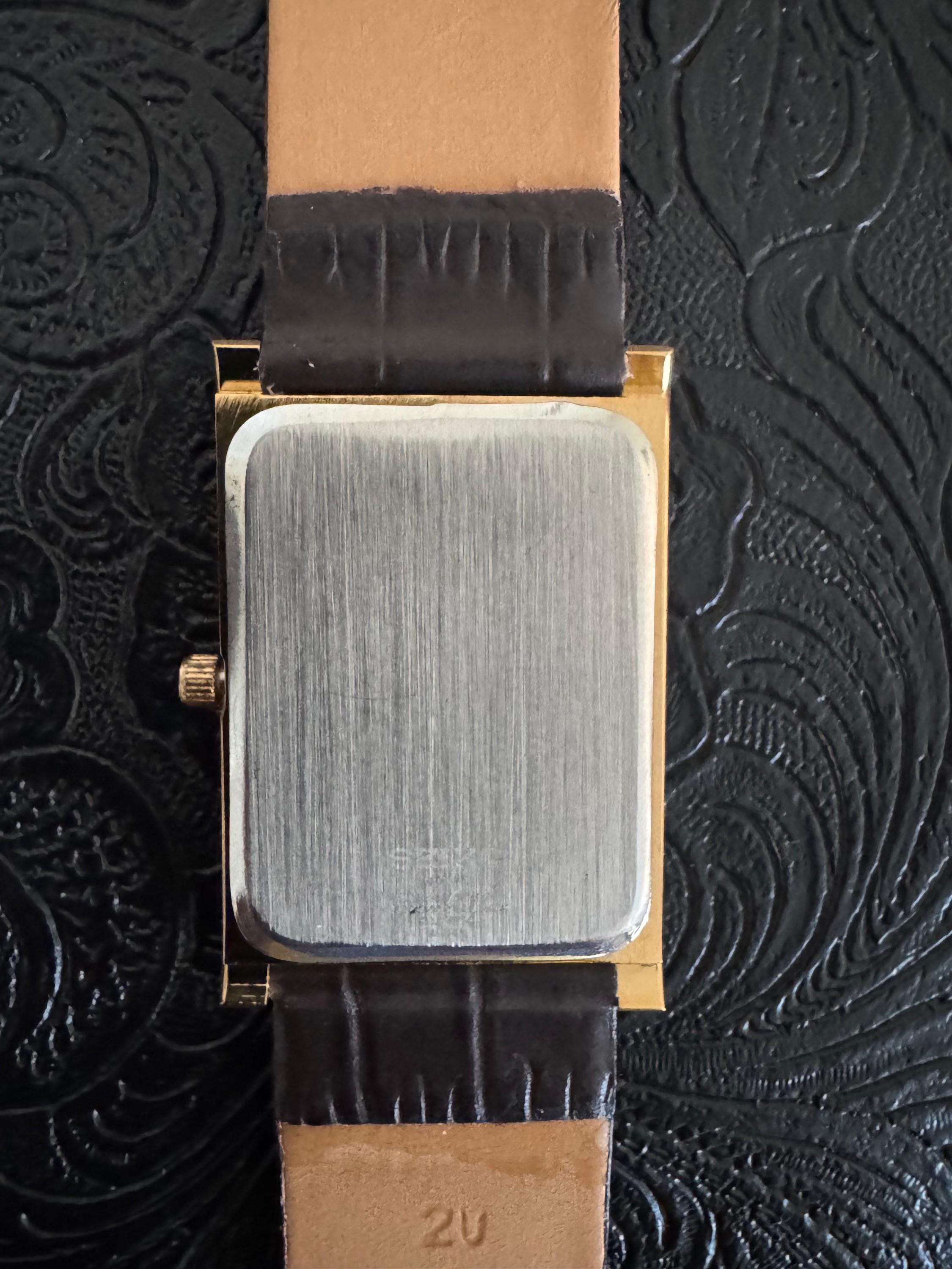 Vintage Seiko Tank Watch: Black Dial, New Battery New Strap - Etsy