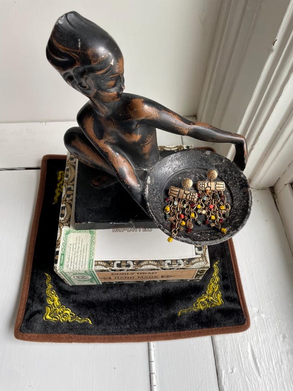 Chicos Multicolor Bead Bronze/Brass Statement Ear… - image 2