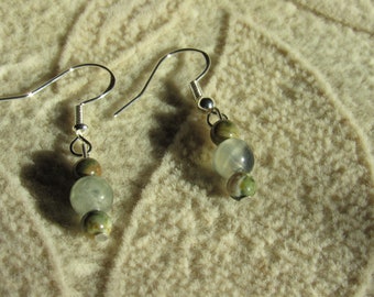 Prehnite and Rhyolite Earrings, Forgiveness, Healing Stone, Sterling Silver, Forgive and Move On, Gemstone Synergy