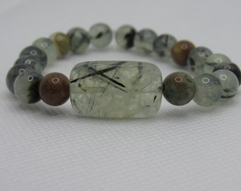 Forgive and Forget, Healing Stones Bracelet, Prehnite and Rhyolite Stretchy bracelet, Natural Gemstone Reiki Blessed, Forgive and Move On