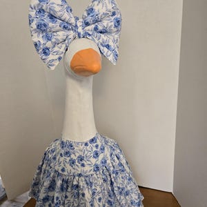 Blue country dress 27"/28"/29" puffy bow