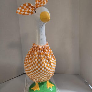 Handmade Tennessee Vols Goose Dress with Bow (Fits 23"/26" Goose)