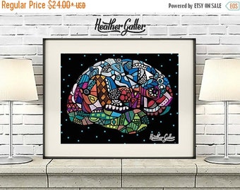 Male Anatomy Tile Art Print Ceramic Tile by Heather Galler Science Surreal Human Body Medical Chart FLASH SALE