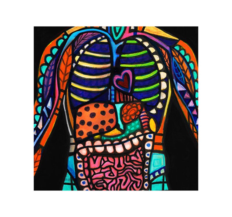 Male Anatomy Tile Art Print Ceramic Tile by Heather Galler Science Surreal Human Body Medical Chart FLASH SALE