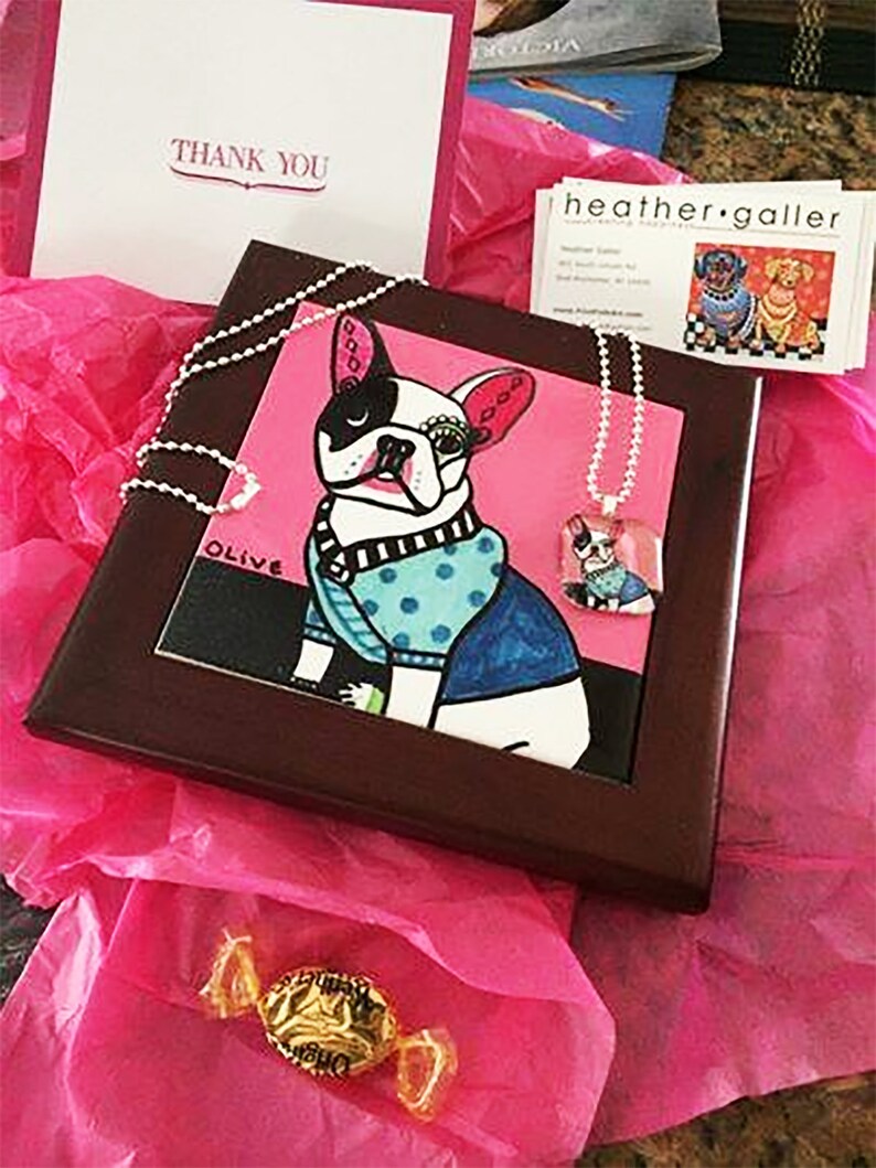 New york City art Tile Ceramic Coaster Mexican Folk Art Print of painting by Heather Galler FLASH SALE