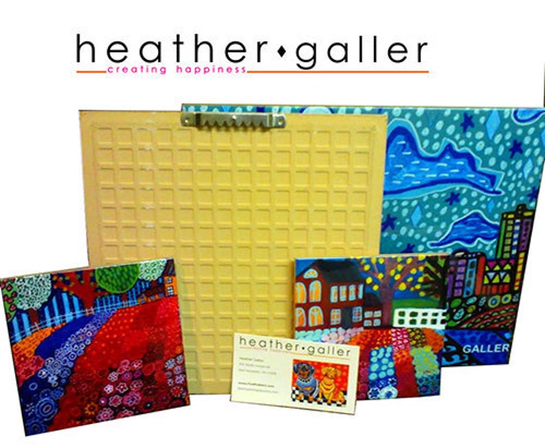 New york City art Tile Ceramic Coaster Mexican Folk Art Print of painting by Heather Galler FLASH SALE