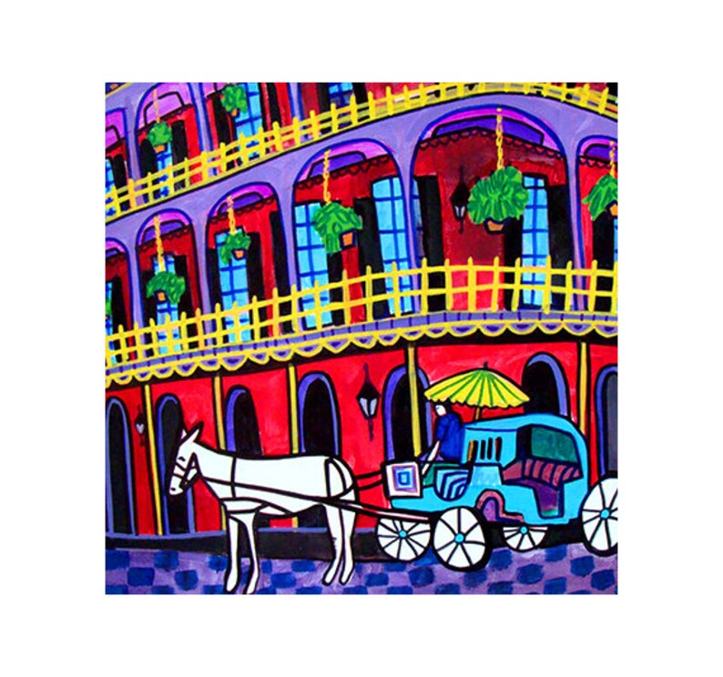 50 Off New Orleans French Quarter Art Tile Ceramic Coaster Print Of Painting By Heather Galler Horse And Buggy