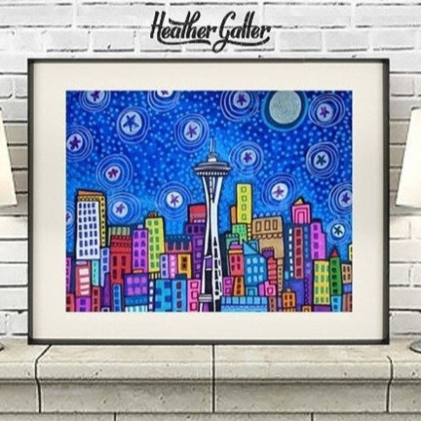 Seattle art Art Print Poster by Heather Galler (HG827)