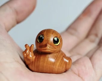 Hand Carved Wooden &quot;Rubber&quot; Peace Ducky Jeep