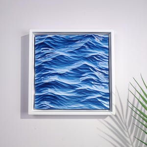 Wooden Ocean Waves Carving,Wood Wall Art,Unique Home Decor, house warming gift,Luxury Gift,Gift For Him,Premium Desk Ornament Beach Decor 12.6×12.6×1.1 inches