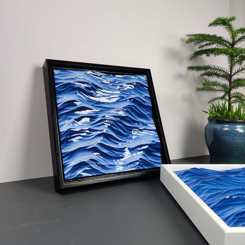Wooden Ocean Waves Carving,Wood Wall Art,Unique Home Decor, house warming gift,Luxury Gift,Gift For Him,Premium Desk Ornament Beach Decor image 1