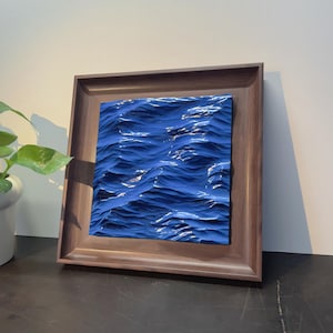 Wooden Ocean Waves Carving,Wood Wall Art,Unique Home Decor, house warming gift,Luxury Gift,Gift For Him,Premium Desk Ornament Beach Decor image 5