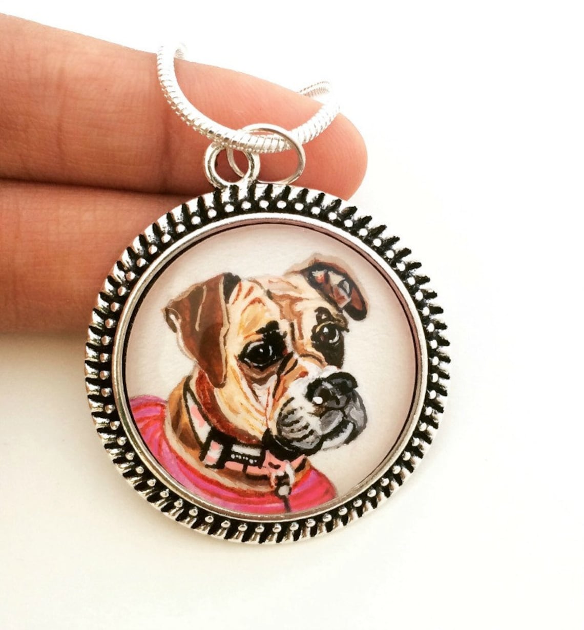 Custom Pet Portrait Necklace Custom Pet Portrait Custom Dog Etsy