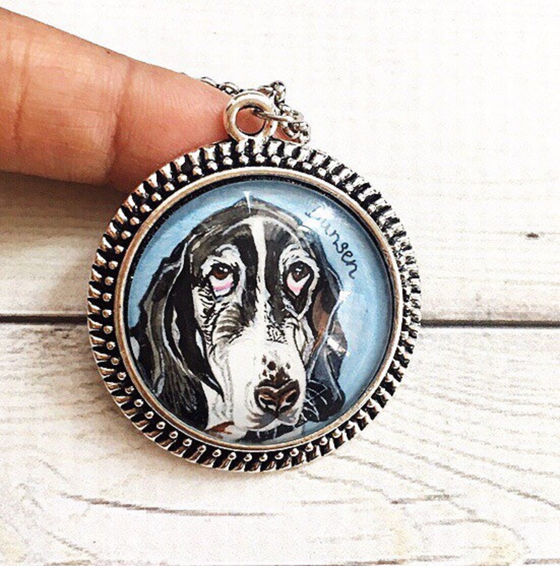 Custom Pet Portrait Necklace Custom Pet Portrait Custom Dog Etsy