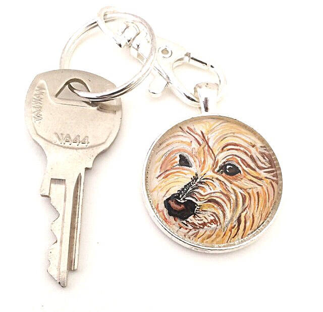 Custom Dog Keychain Custom Dog Portrait Chinese Crested Dog Etsy